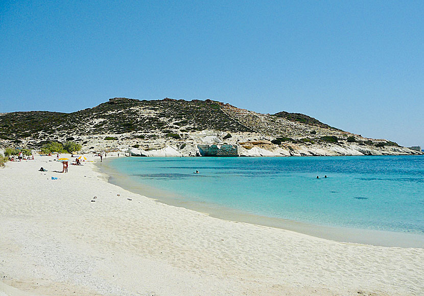 Kimolos bästa stränder. Agios Georgios (Prassa) beach.