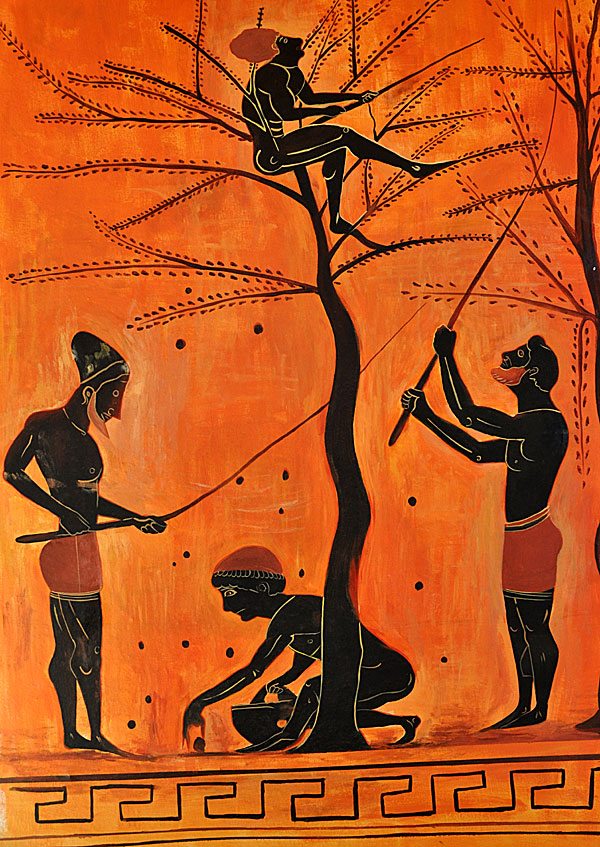 Muralmålning i Grekland som ser ut som att vara från i Afrika.  