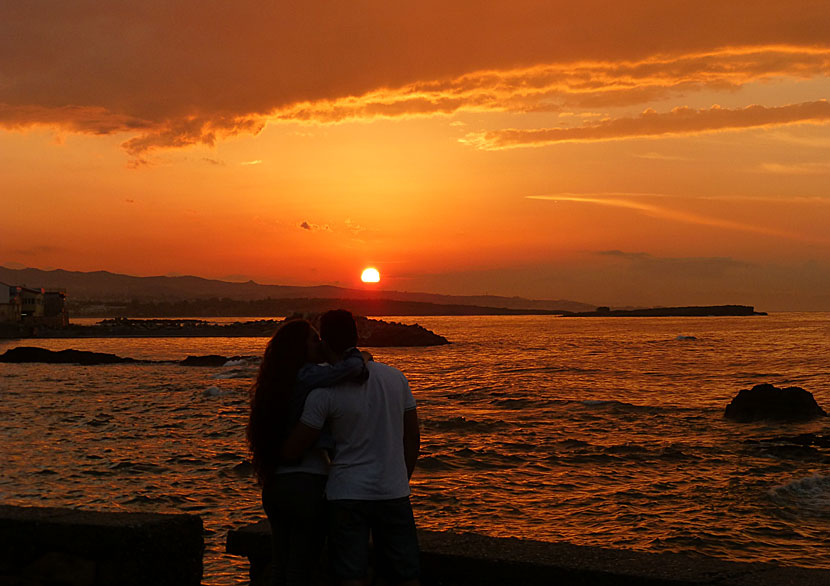 Solnedgången i Chania på Kreta.
