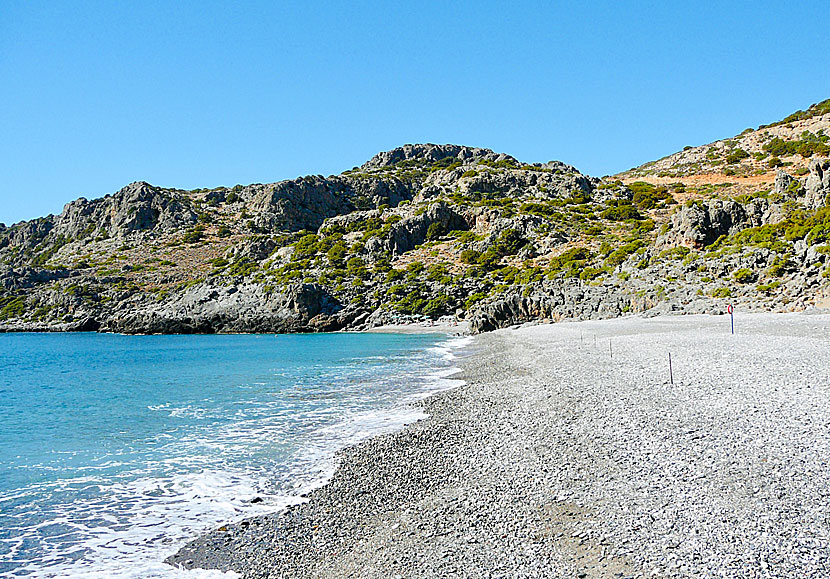 Krios beach på Kreta består av två stränder, en liten och en stor. 