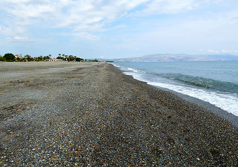 Stranden i Gerani mellan Maleme och Platanias på Kreta.