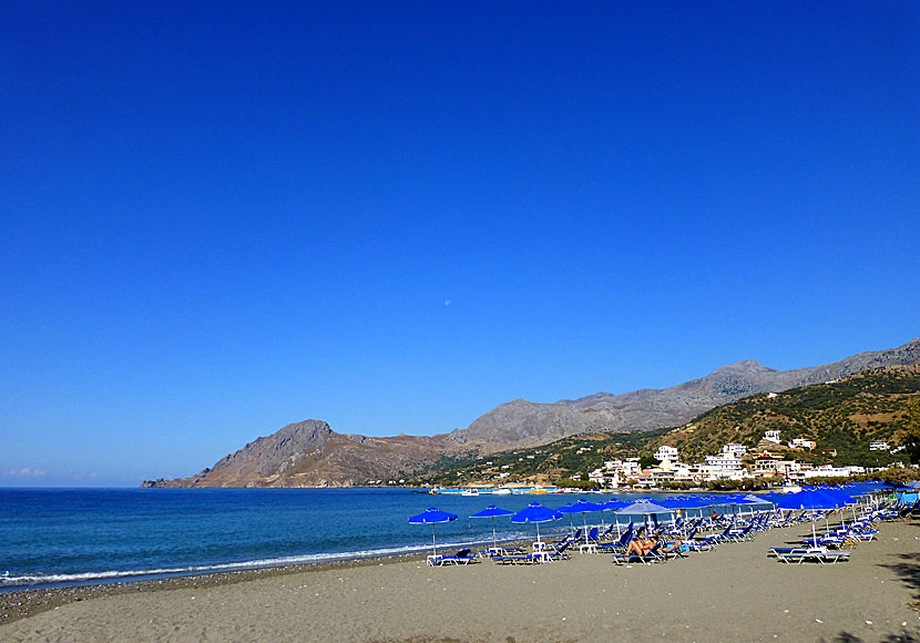 Den extremt långa stranden som ligger närmast själva Plakias på södra Kreta.