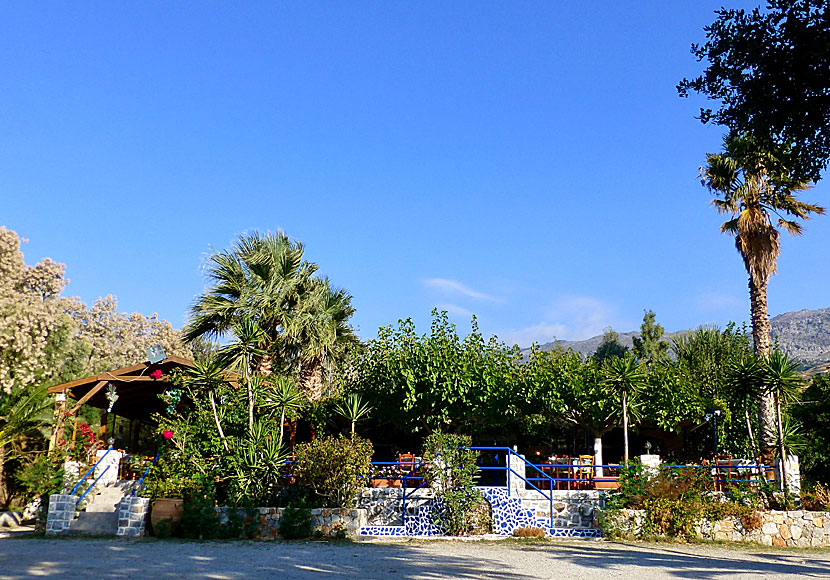 Bra tavernor och restauranger vid Souda beach väster om Plakias på Kreta.