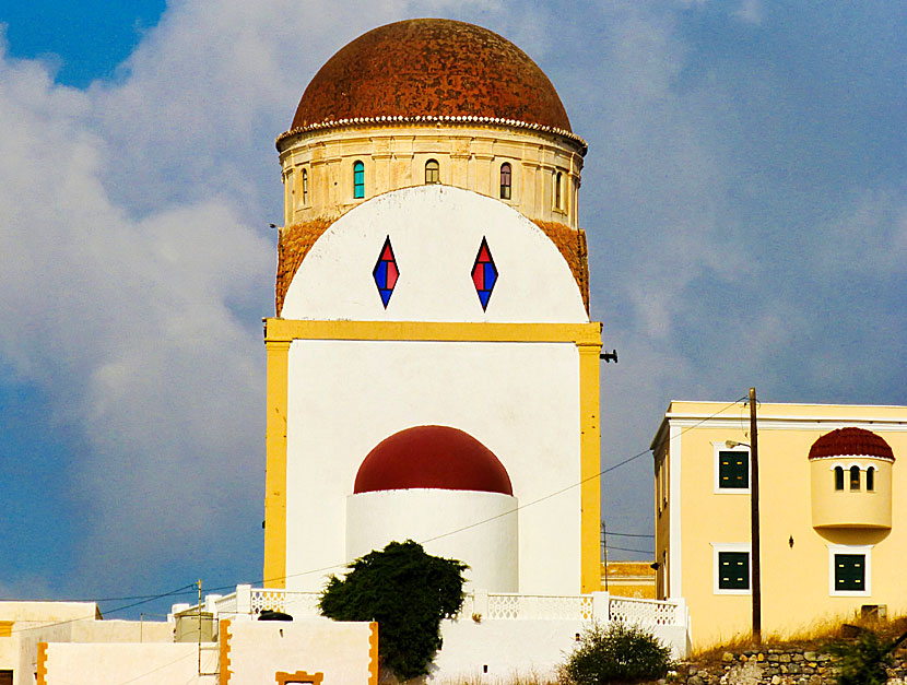 Agia Paraskevi church i Platanos på ön Leros i Grekland.