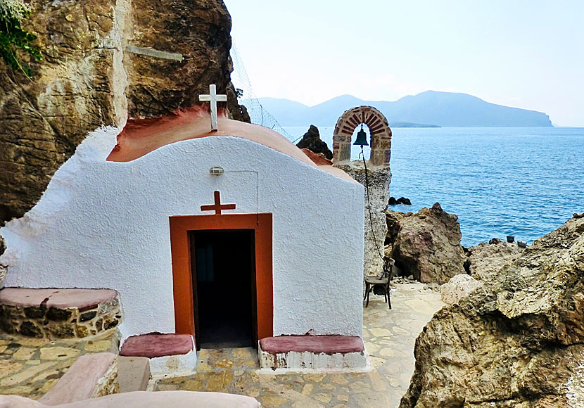 Krabbkyrkan Church of Panagia Kavouradena på Leros i Grekland.