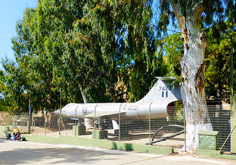 Flygplanet Lockhead F-104 G Starfighter utanför Leros War Museum nära Lakki på Leros. 