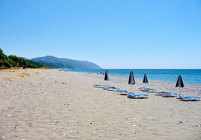 Vatera beach på Lesbos. i Grekland.