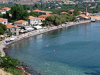 Molyvos beach på Lesbos.