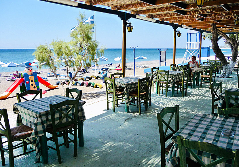 Tavernan vid Aphrodite Hotel i Vatera på Lesbos.