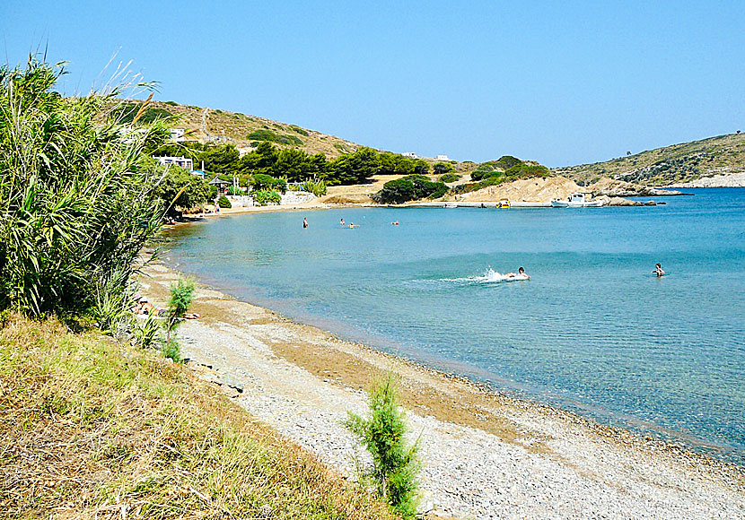 De bästa stränderna på Lipsi i Grekland. Katsadia beach.