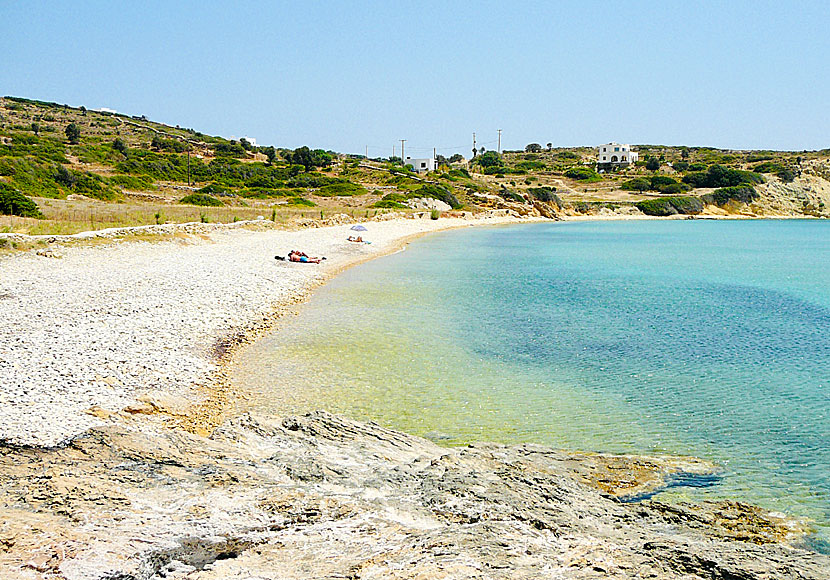 De bästa stränderna på Lipsi i Grekland. Hohlakoura beach.