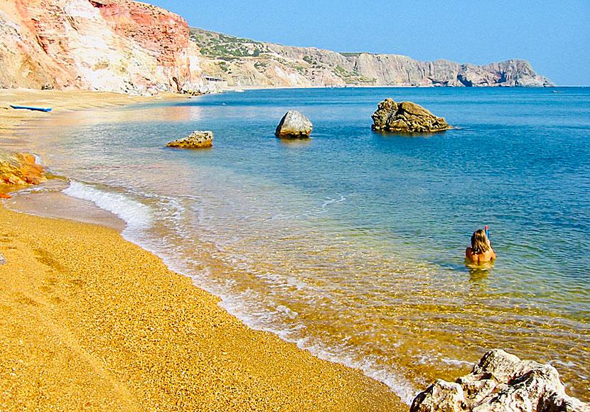 Paleochori beach är den bästa stranden av alla fantastiska sandstränder på Milos.