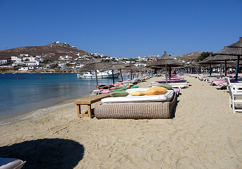 Ornos är den strand som ligger närmast Mykonos stad.