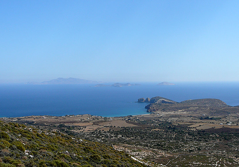 Vy över Moutsouna på Naxos.