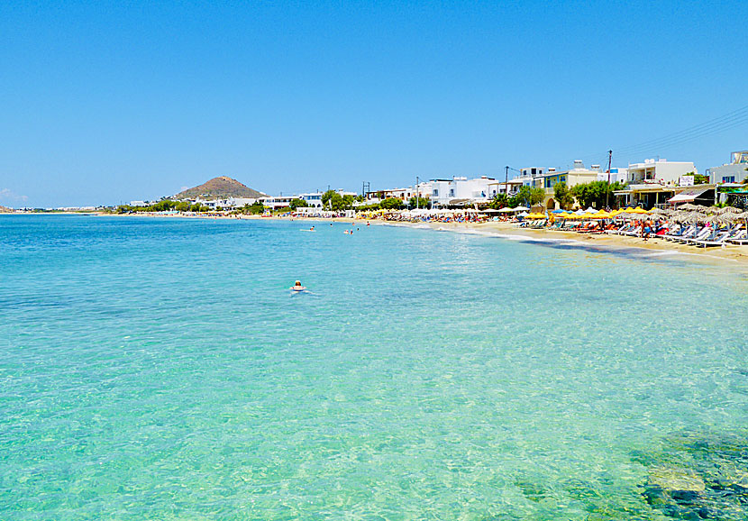 Naxos bästa stränder. Agia Anna beach.