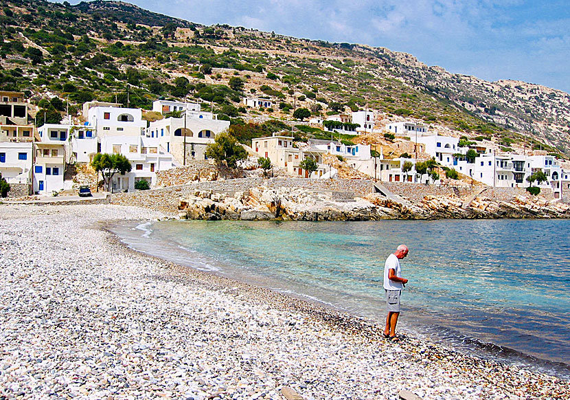 Lionas beach på östra Naxos i Kykladerna.