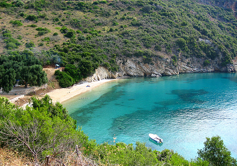 Agios Giannakis beach nära Parga på grekiska fastlandet.