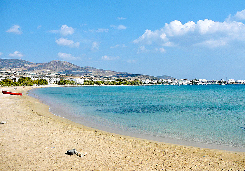 Paros bästa stränder. Agios Nikolaos beach .