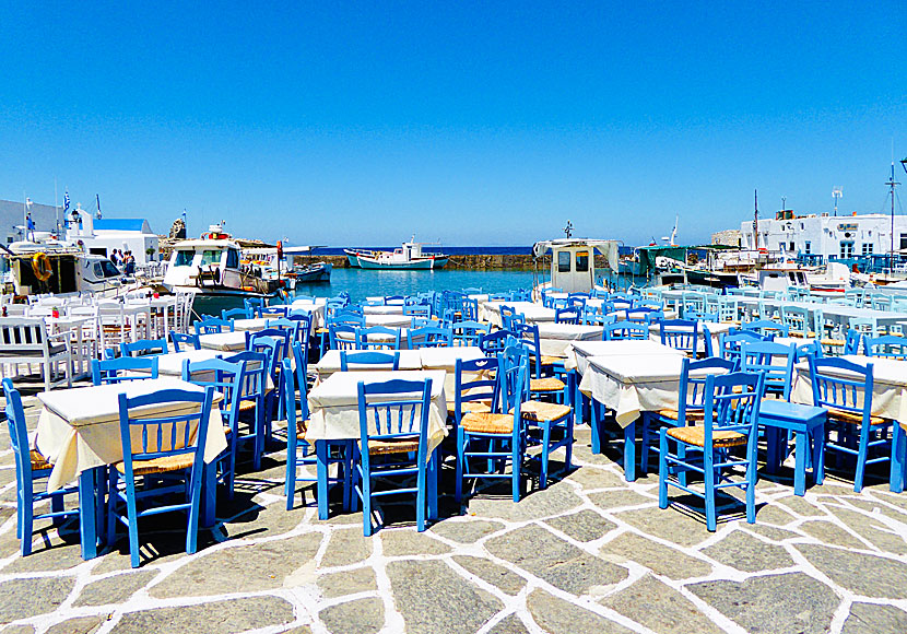 Restauranger och tavernor i Naoussa på Paros.