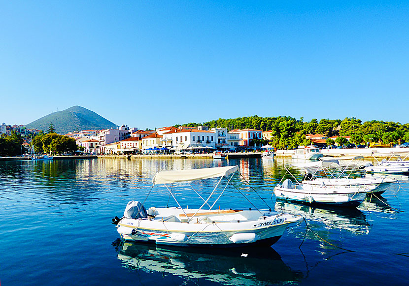 I Pylos hamn kan du hyra båt och upptäcka Navarino bay på egen hand. 