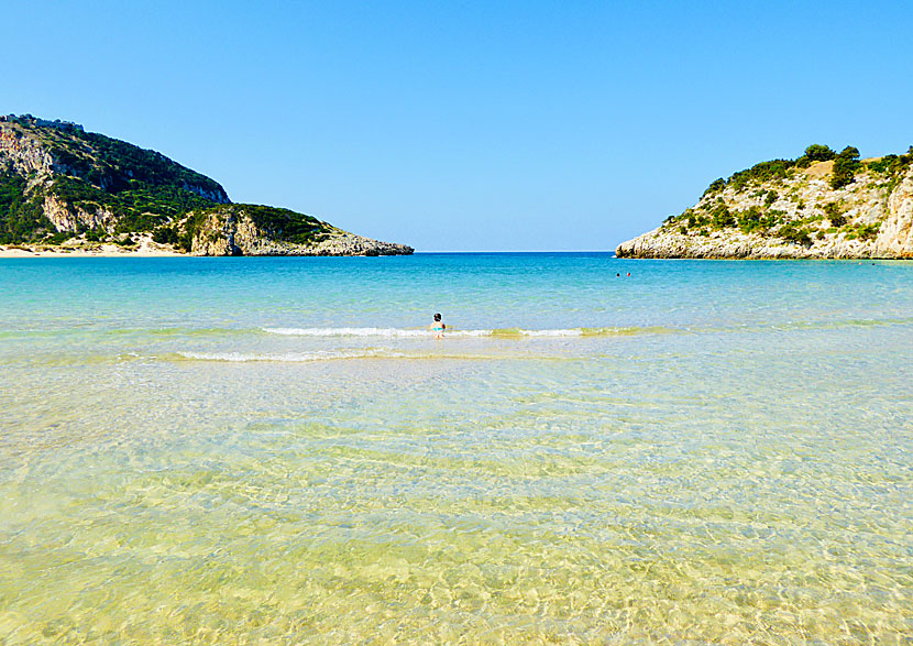 Vackra Voidokilia beach i Grekland.