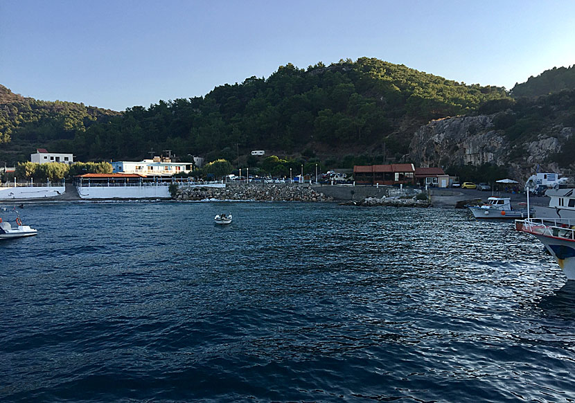 Hamnen i Kamiros Skala på Rhodos.
