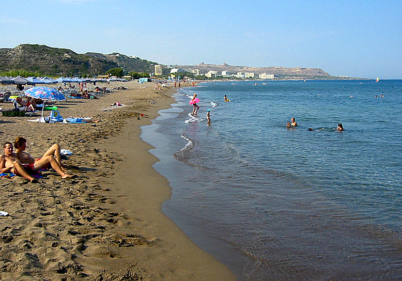 Stranden i Faliraki på Rhodos.