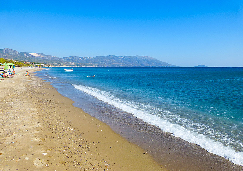 Votsalakia beach väster om Pythagorion på Samos i Grekland.