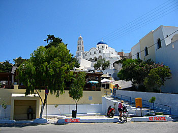 Byn Pyrgos på Santorini.