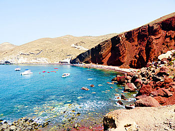 Red beach på Santorini.