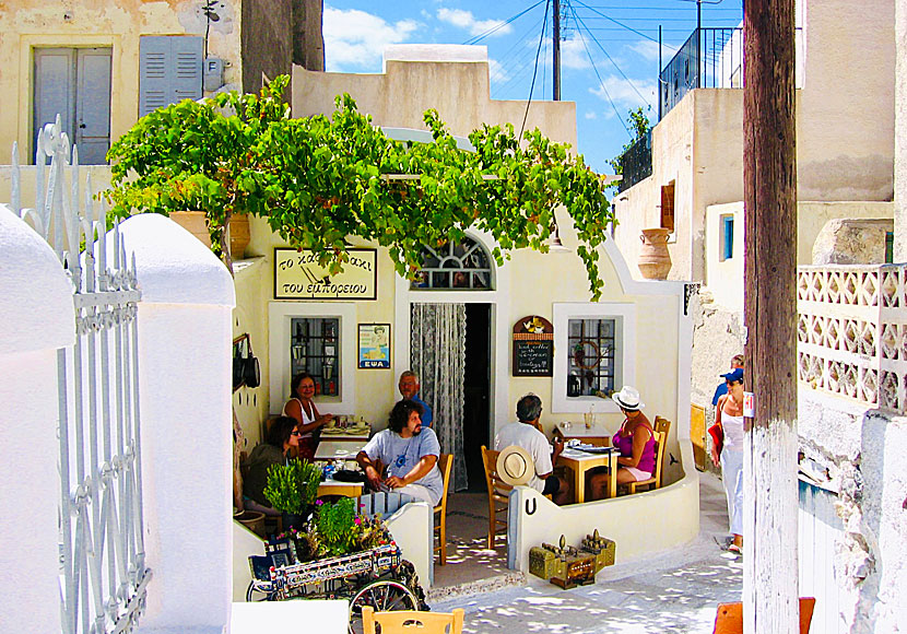 Kafé i Emborion. Santorini.