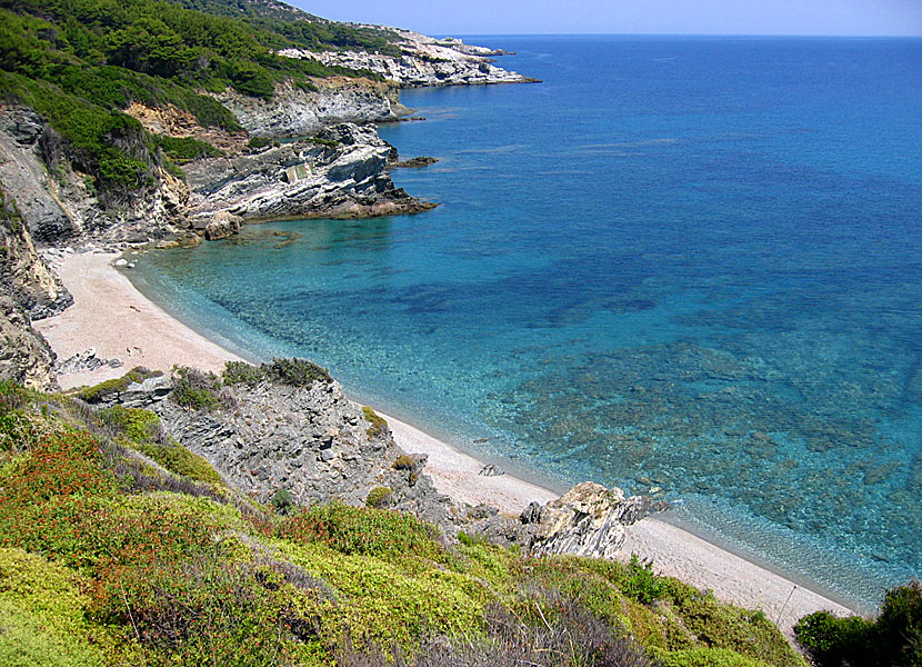 Skopelos bästa stränder.  Perivoli beach.