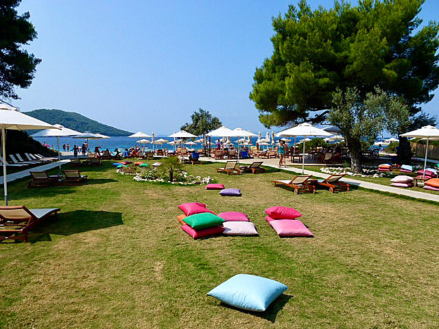 Strandbaren vid Kastani beach på Skopelos.