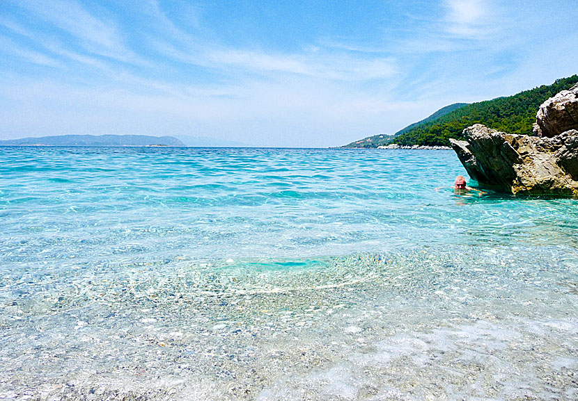 Vattnet på Skopelos alldeles fantastiskt och ljuvligt att snorkla i.