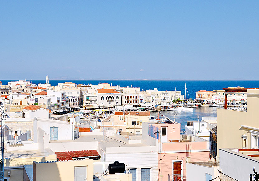 Utsikt från Ethrion Hotel i Ermoupolis på Syros.