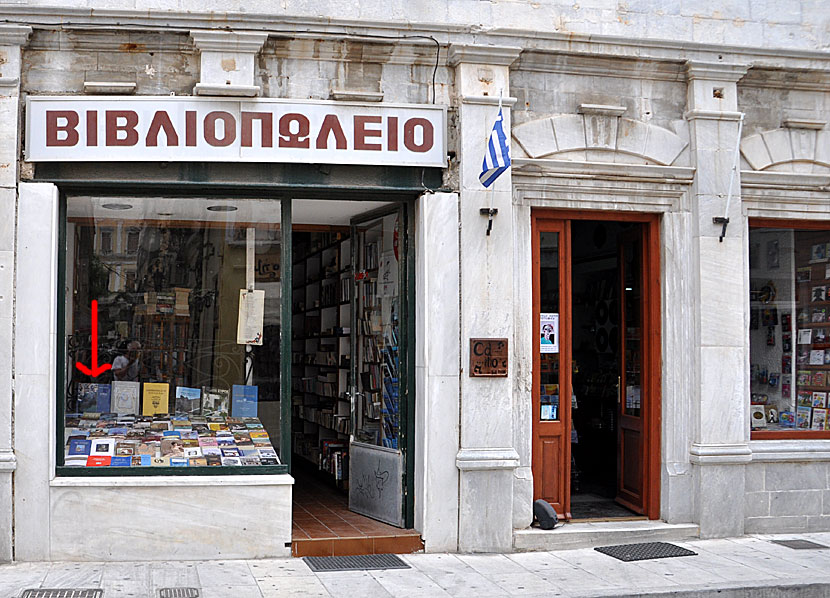 Bokaffär i Ermoupolis på Syros i Grekland.