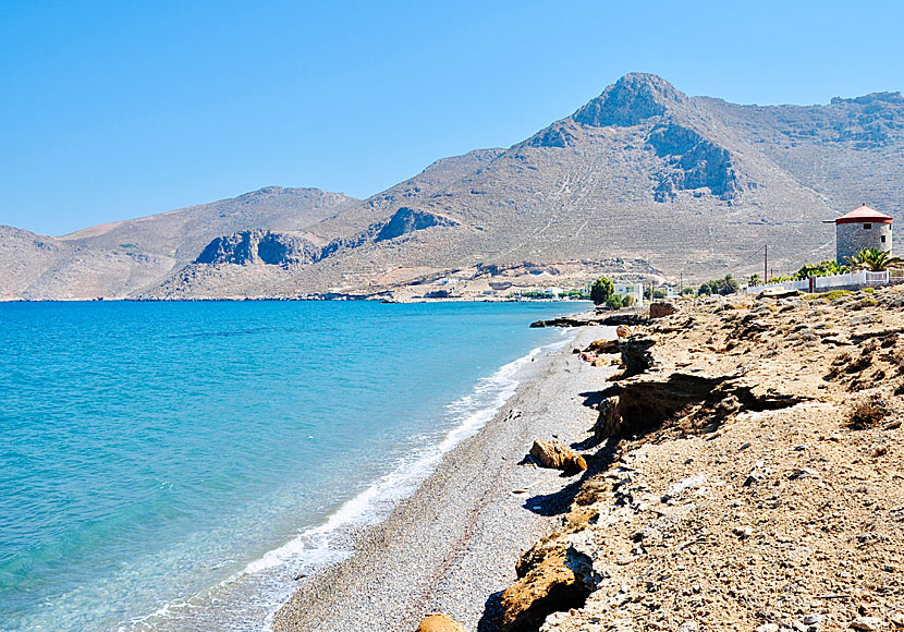 Mylos beach mellan Agios Antonios och Plaka beach.