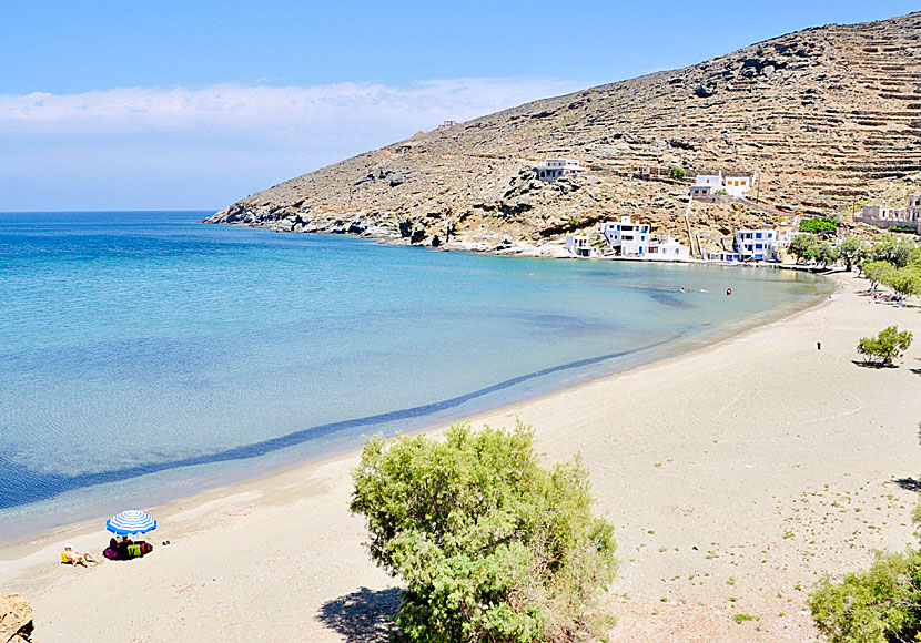 Rochari beach nära Panormos på Tinos.