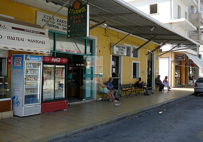 Busshållsplatsen i Zakynthos stad.