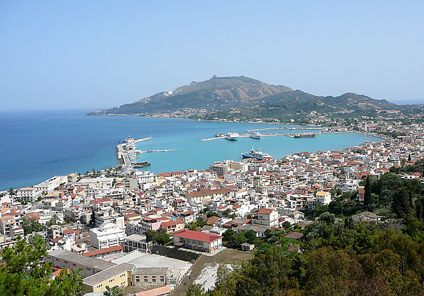Zakynthos stad sett från Bochali.