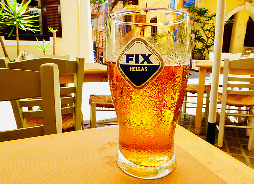 FIX är min favoritöl i Grekland. Bilden är från Taverna Kalderimi i Chania.