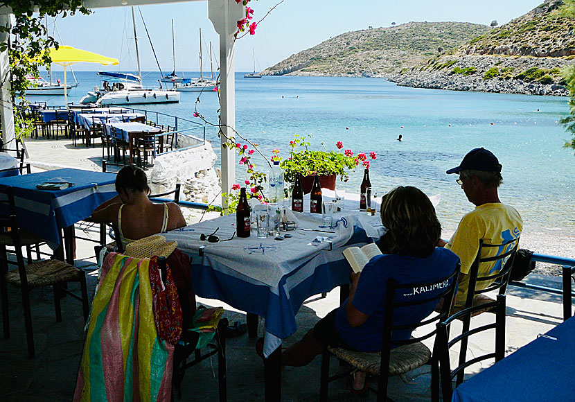 Restauranger och tavernor på Agathonissi i Grekland.