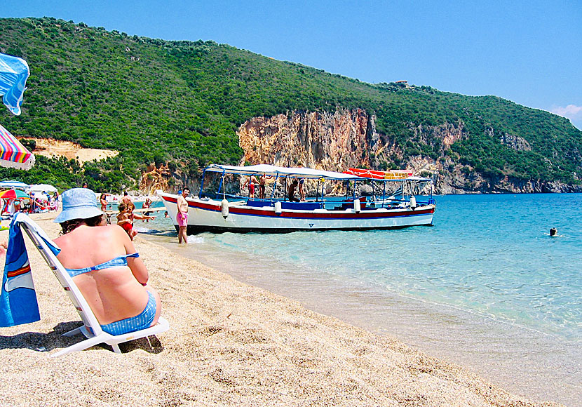 Lichnos beach nära Parga i Grekland.