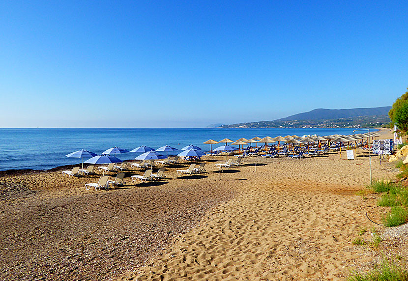 Zaga beach är den bästa stranden nära Koroni grekiska fastlandet. 