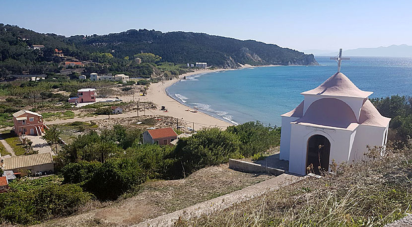 Porto beach på ön Erikousa norr om Korfu i Joniska övärlden. 