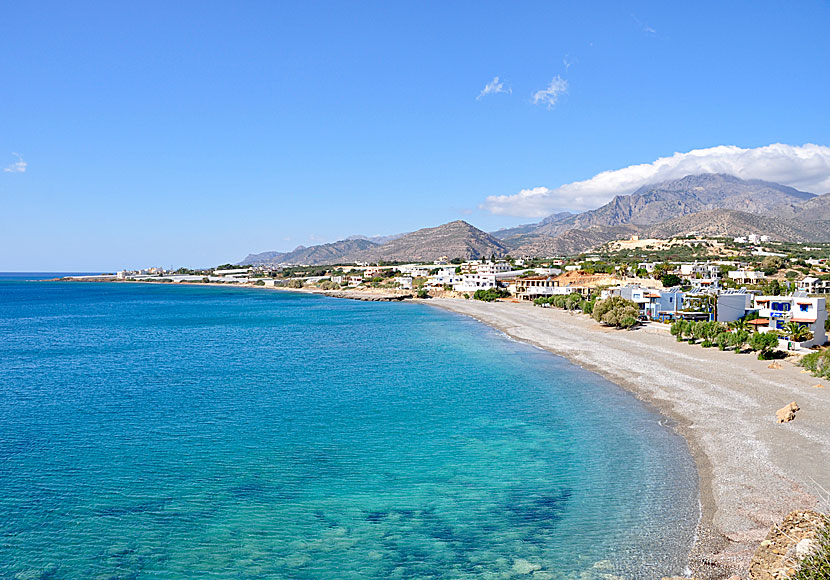Kalamokanias beach i Makrigialos i Lasithi län på östra Kreta.