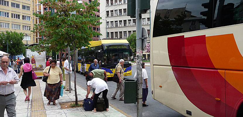 Buss från Agios Konstantions till Aten.