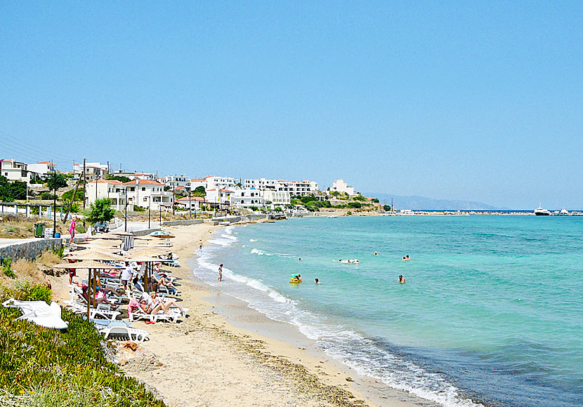 De bästa stränderna på Agistri i Grekland. Milos (Megalochori) beach.