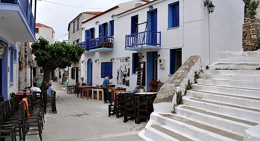 Restauranger och tavernor i Chora på Alonissos.