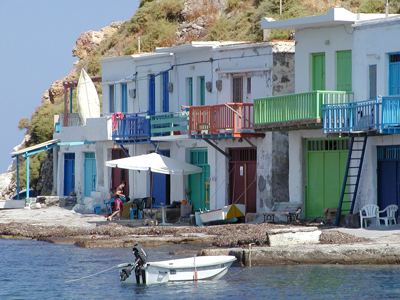 Det färggranna byn Klima på Milos